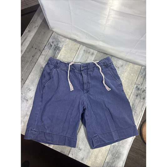Vintage Polo Ralph Lauren Shorts Mens 32 Blue Chino Cotton Distress Drawstring