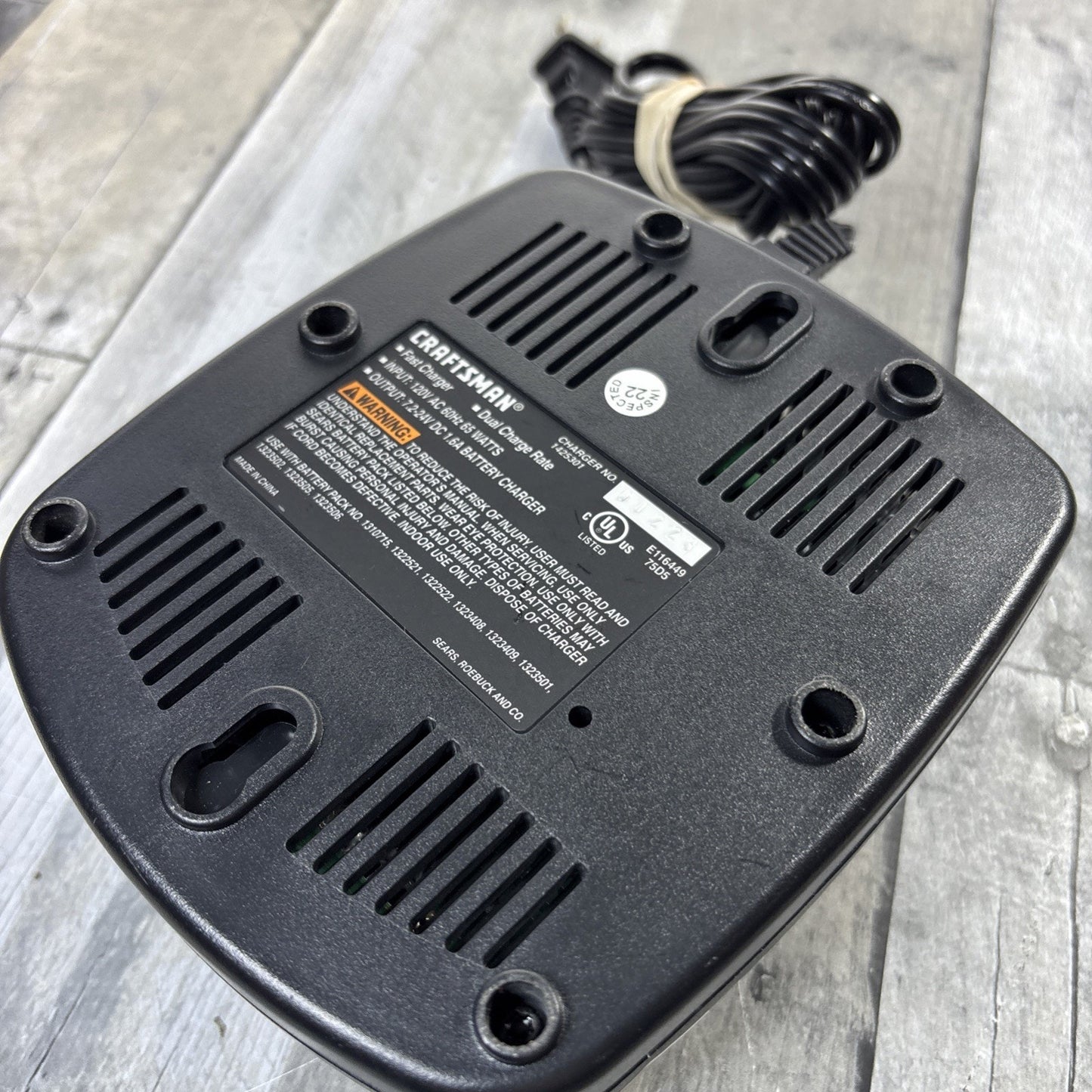 Craftsman 1-Hour Dual Charge Fast Battery Charger 1425301 7.2v 12v 18v 19.2v 24v