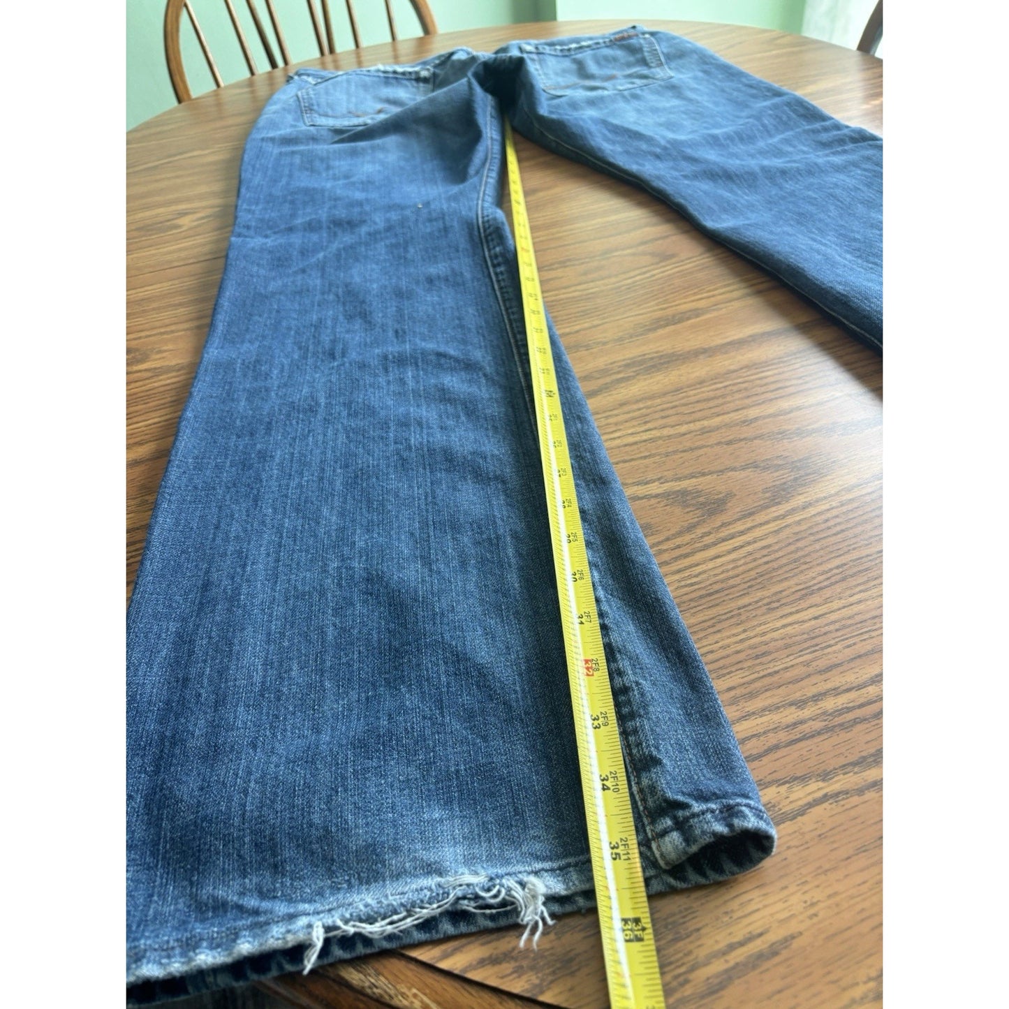 7 For All Mankind Brett Jeans Mens 40x36 Blue Straight Leg Denim Made in USA