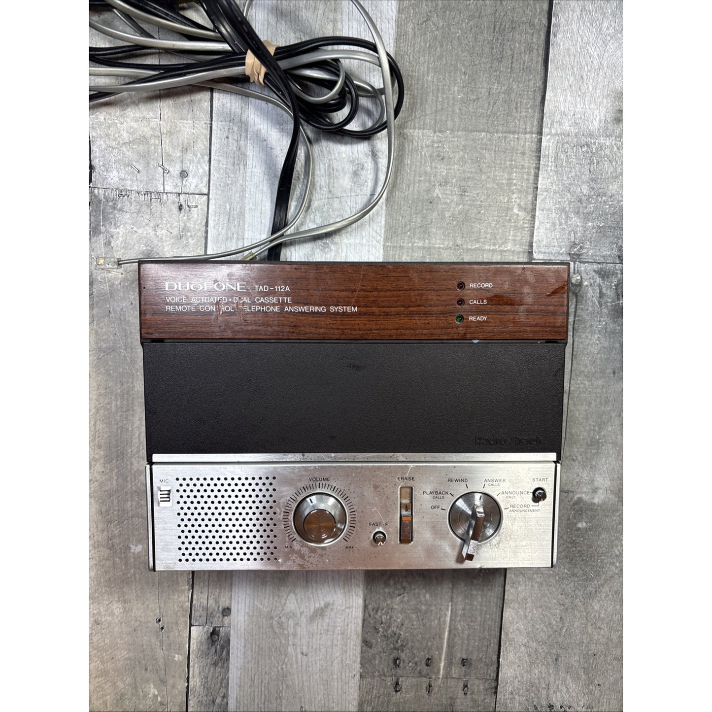 Radio Shack Duofone TAD112A Cassette Telephone Answering System 1984 Vintage