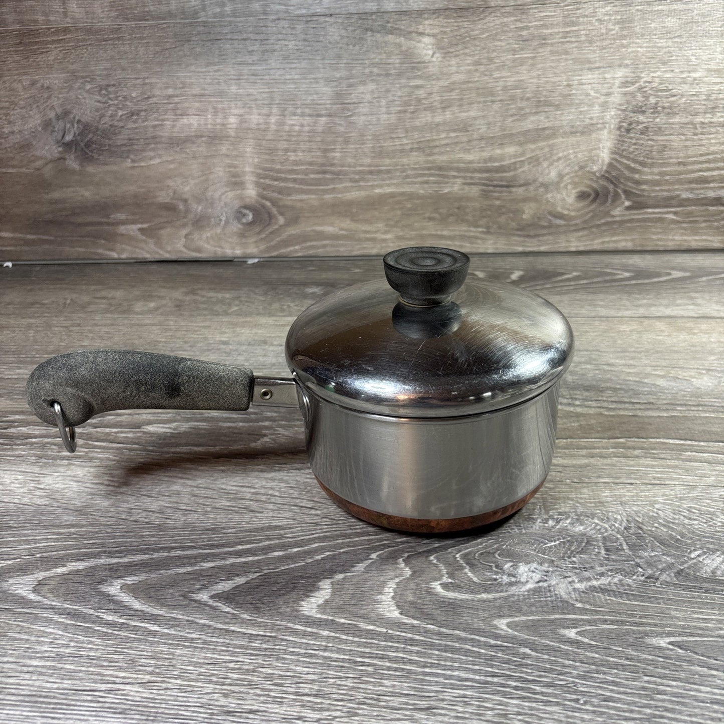 Revere Ware 1 qt 1801 Copper Bottom Pot Saucepan with Lid 95 J Made In USA