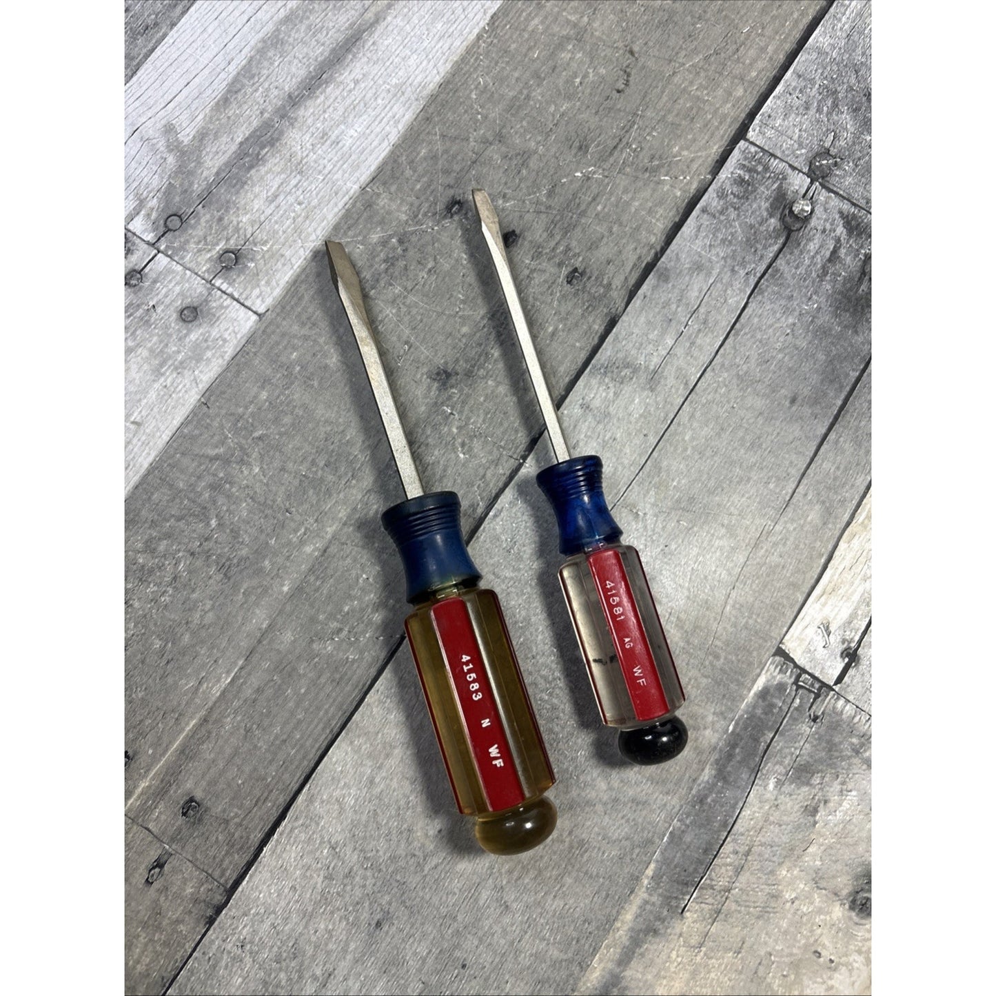 Vintage Craftsman 1/4" & 3/16” Slotted Flat Head Screwdrivers WF 41583 & 41581