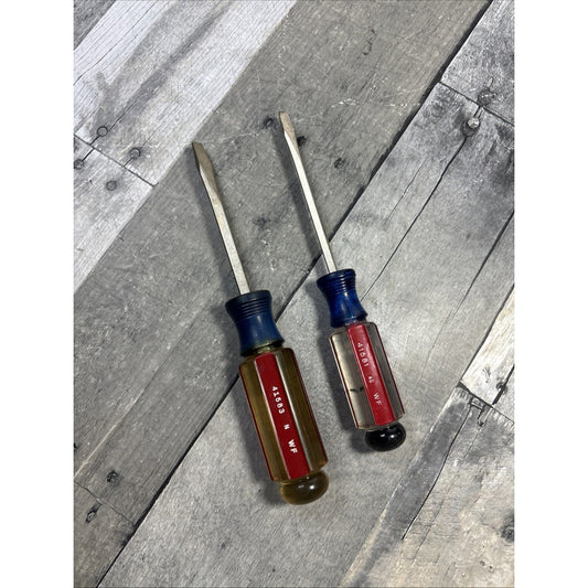 Vintage Craftsman 1/4" & 3/16” Slotted Flat Head Screwdrivers WF 41583 & 41581