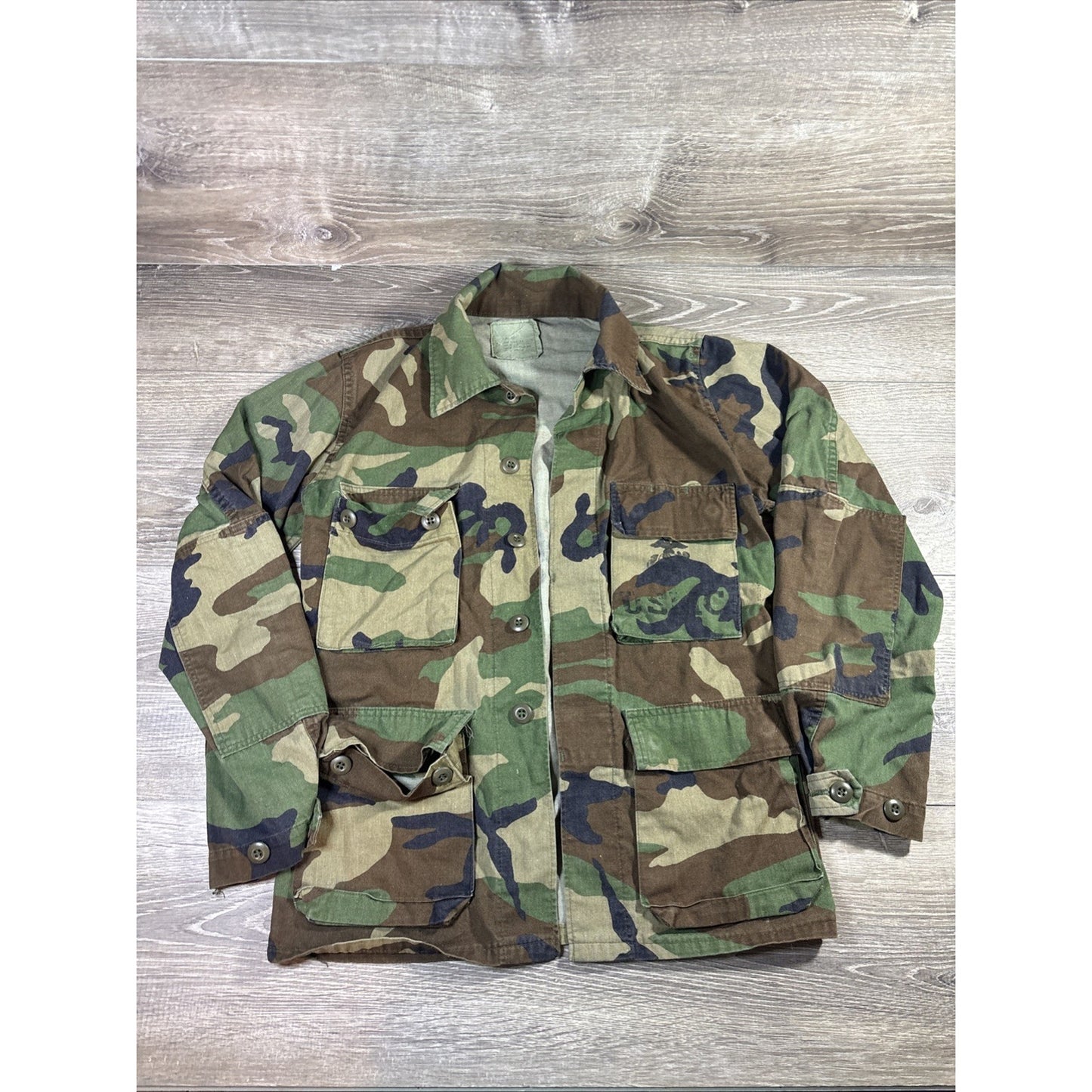 Vintage USMC Woodland BDU Field Coat Jacket X-Small Short