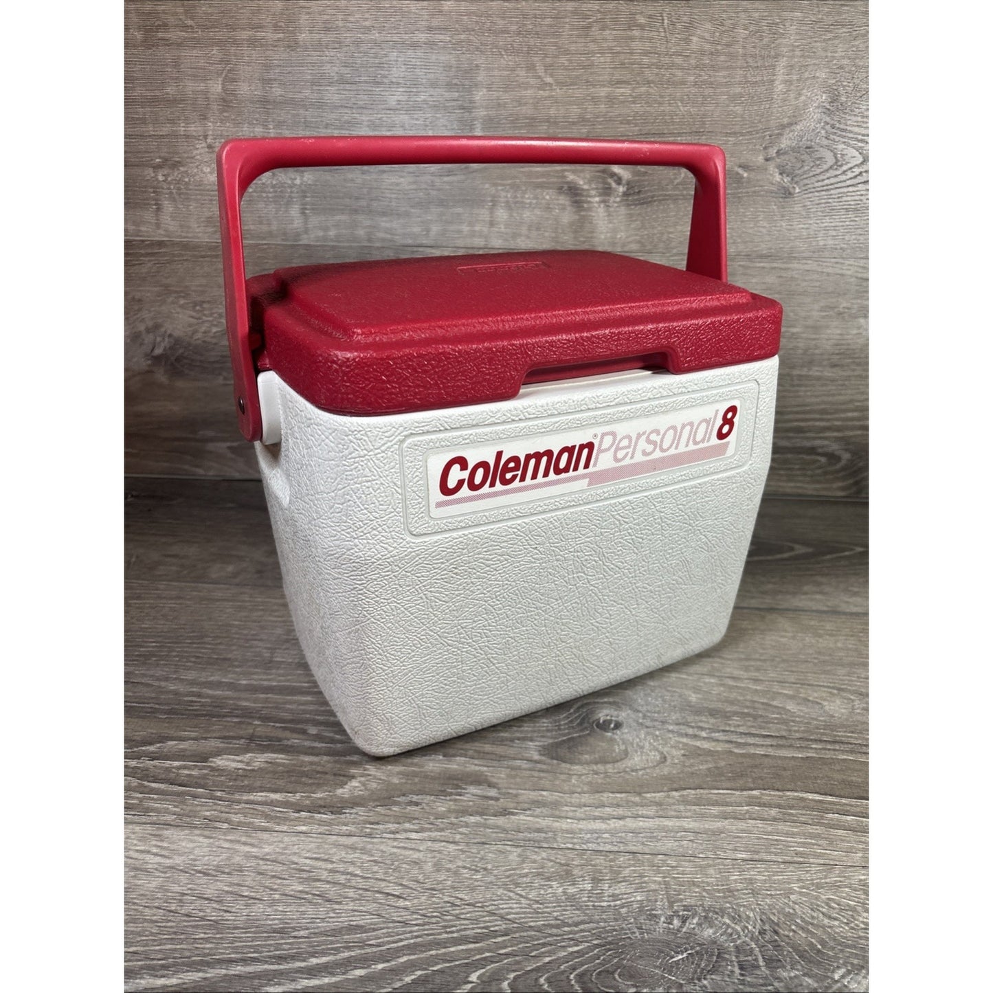 Vtg Coleman Personal 8 Cooler Flip Lid Cup Holder Red Lid Model 5272 USA
