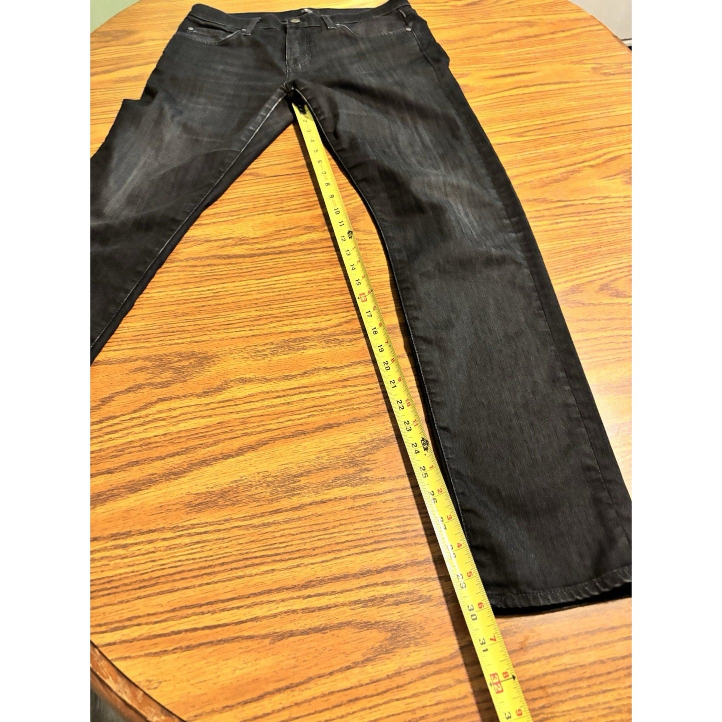 7 For All Mankind Jeans Mens 31 Black Paxtyn Slim Skinny Stretch Denim
