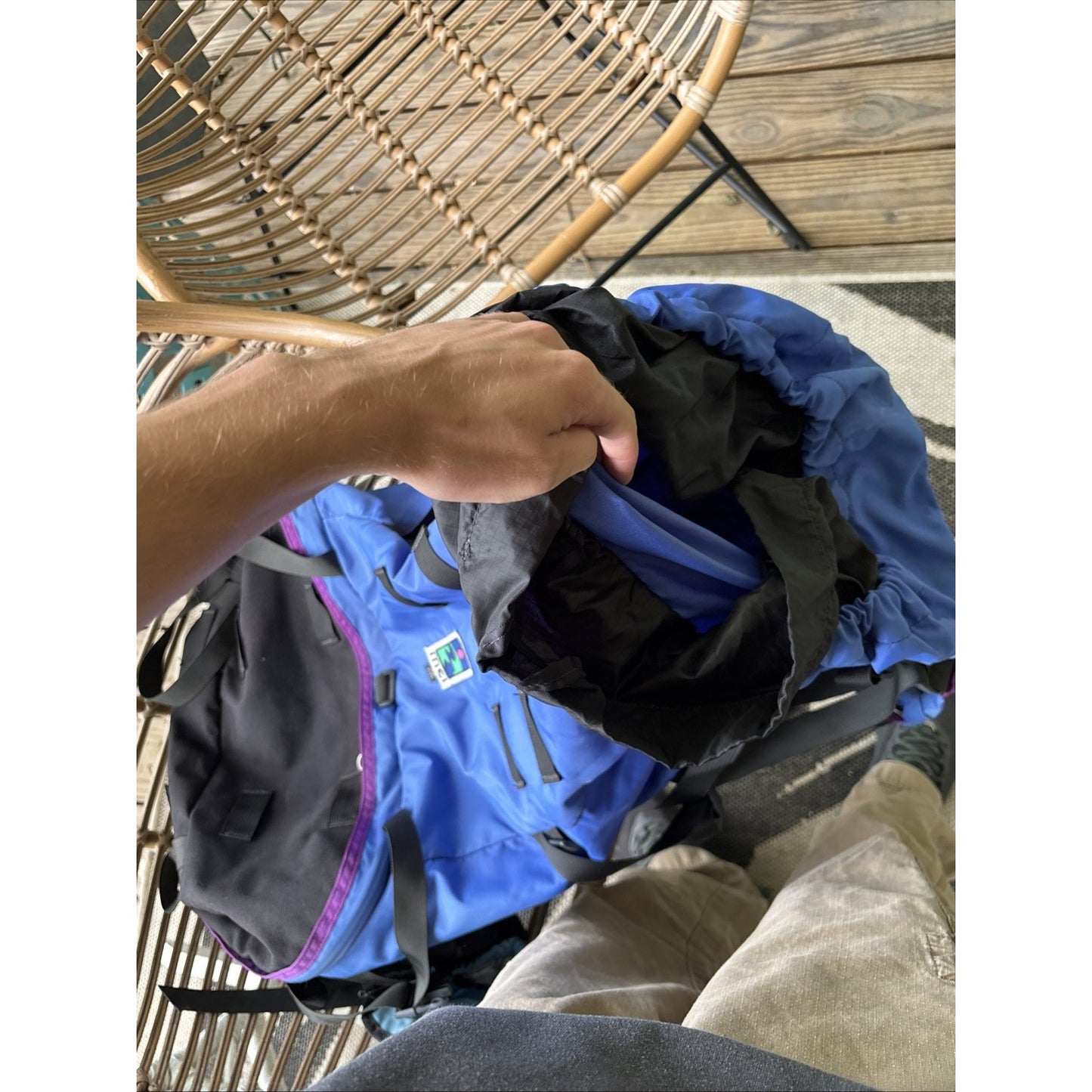 VTG 90's MEI Nylon Heavyweight Hiking Canvas Backpack Carry On Backpack Blue USA