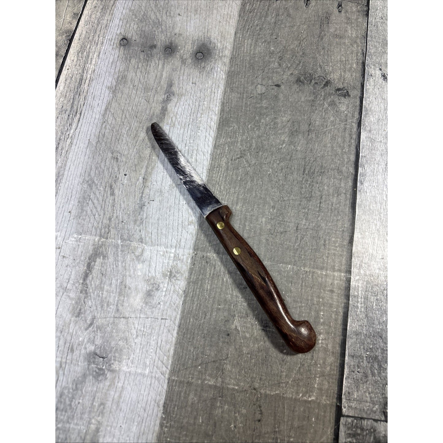 Vintage Ekco Eterna Stainless Steel Serrated Knife Wood Handle USA 9 3/4 Inch