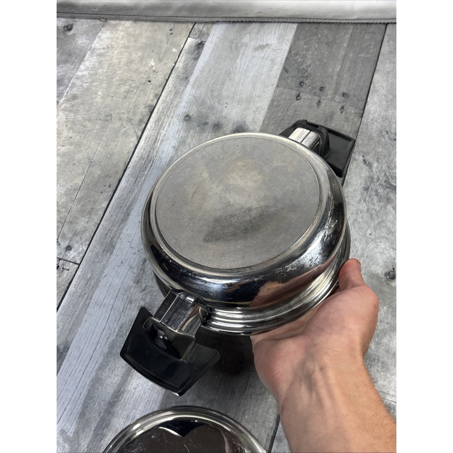 Royal Queen Temp Tone Plus 6.5” Stock Pot/Lid - 5 Ply Stainless Steel Multi Core